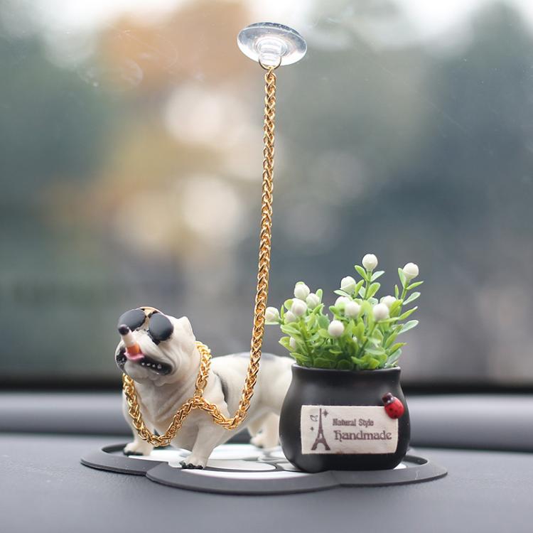 Car Bully Dog Car Center Console Accessories Social Dog Decoration Supplies Car Interior Ornaments