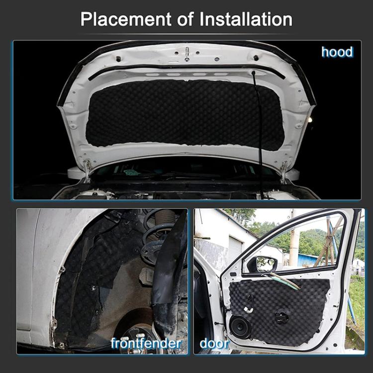 Car Rubber Plastic Self-adhesive Wave Crest Shockproof Sound-absorbing Cotton, 50x50x2cm, 100x50x2cm, 200x50x2cm