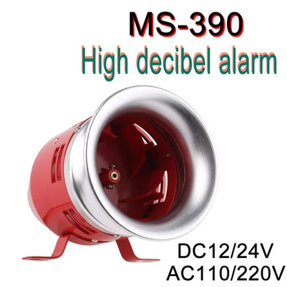 Wind Screw Motor Siren Alarms High Power Industrial Buzzer Horn Alarms, MS-390 DC24V, MS-390 DC12V, MS-390 AC220V, MS-390 AC110V