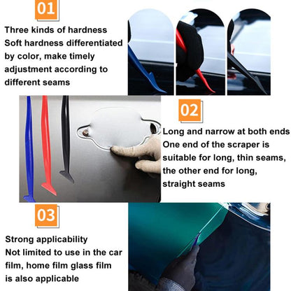 Car Film Scraper Tool For Trimming and Tucking Edges and Gathering Edges, 3pcs /Set