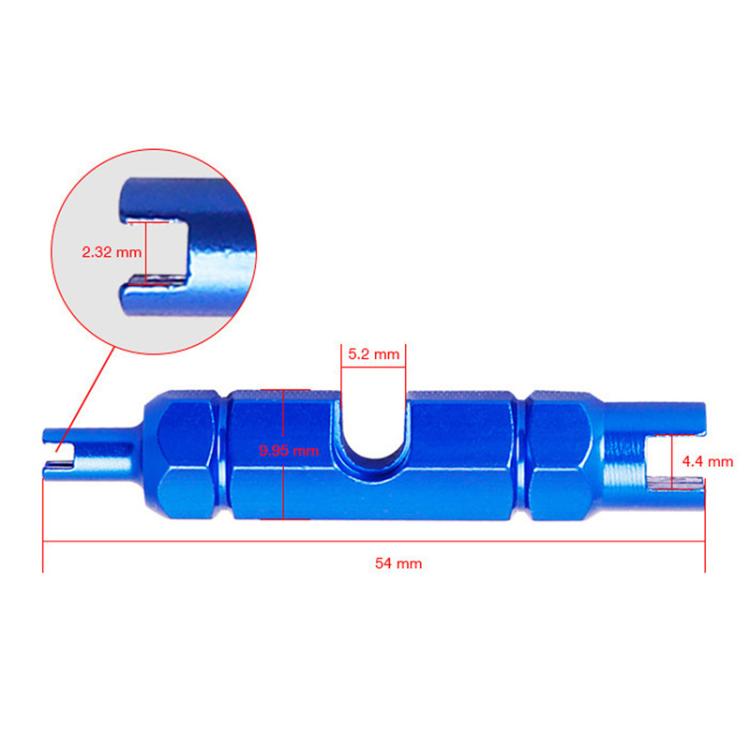 Aluminum Alloy American/French Bicycle Valve Core Removal Tool, Blue