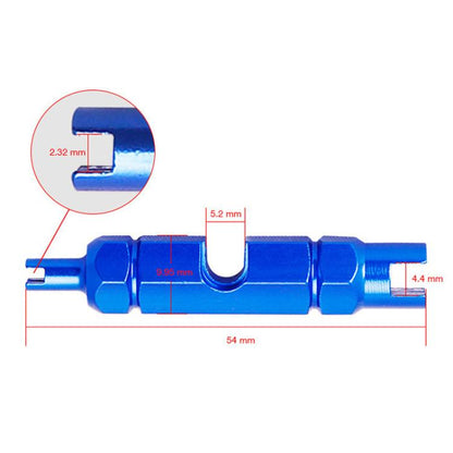 Aluminum Alloy American/French Bicycle Valve Core Removal Tool, Blue