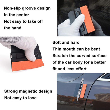 Car Film Scraper Imitation Buckskin Scraper With Magnetic Attraction, Hard ABS, Moderate PP