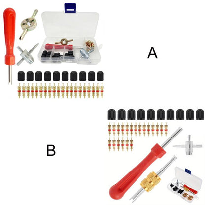 33pcs/Set Car Bicycle Tire Valve Core Installation Tool Repair Kit, B
