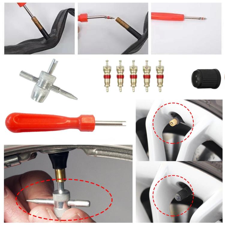 33pcs/Set Car Bicycle Tire Valve Core Installation Tool Repair Kit, B