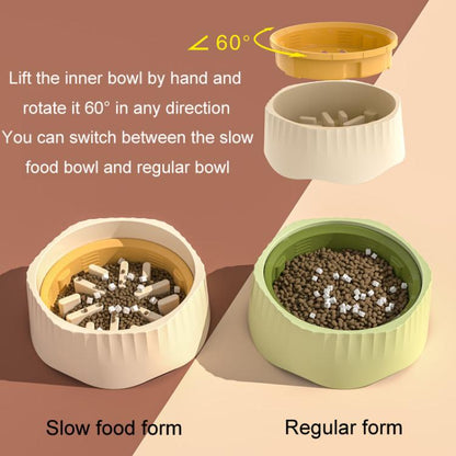 Cats And Dog Anti Spill Slow Feeding Bowl Pet 2 In 1 Non-Slip Food Cup