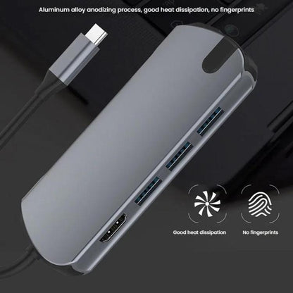8-In-1 USB-C/Type-C Gigabit Ethernet Port Docking Station Hub, HDMI 4K 30Hz, HDMI 4K 60Hz