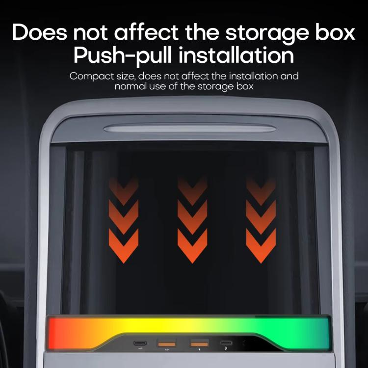 For Tesla Model 3 / Y 4-in-1 Colorful RGB Hub Docking Station