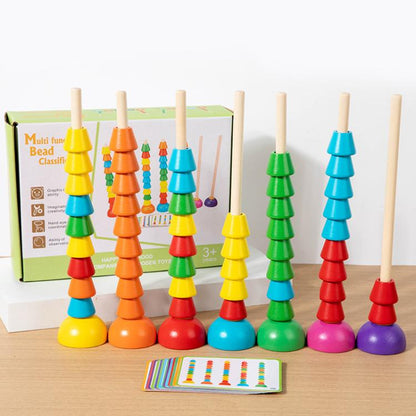 Kids Math Arithmetic Toy Baby Hand-Eye Coordination Multi-function Beads Sorting Sets of Columns