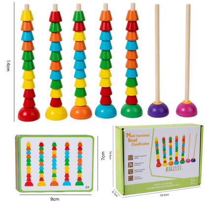 Kids Math Arithmetic Toy Baby Hand-Eye Coordination Multi-function Beads Sorting Sets of Columns
