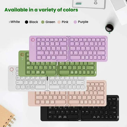 B023 Two Folding Portable Mini Wireless Bluetooth Keyboard Cell Phone Laptop Notebook Office Keyboard
