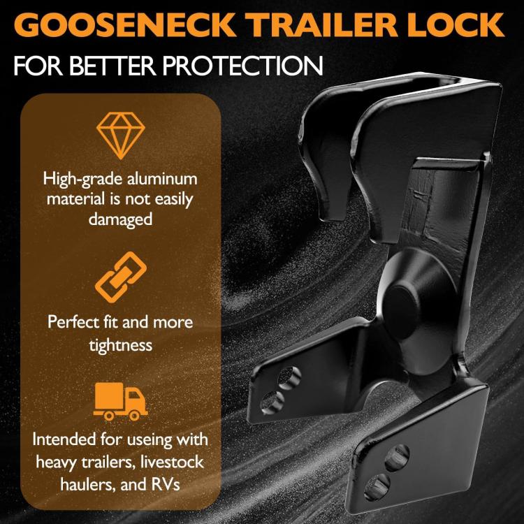 Coupler Gooseneck Hitch Trailer Lock For Heavy Trailer Transporter RV, Black Without Lock, Red Without Lock, Silver Without Lock, Black + Key Lock, Red + Key Lock, Silver + Key Lock, Black + Combination Lock, Red + Combination Lock