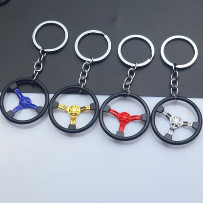 Car Steering Wheel Keychain Removable Key Pendant