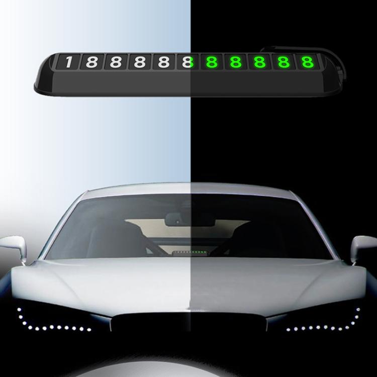 Car Temporary Parking License Plate Luminous Hidden Parking Phone Number Plate