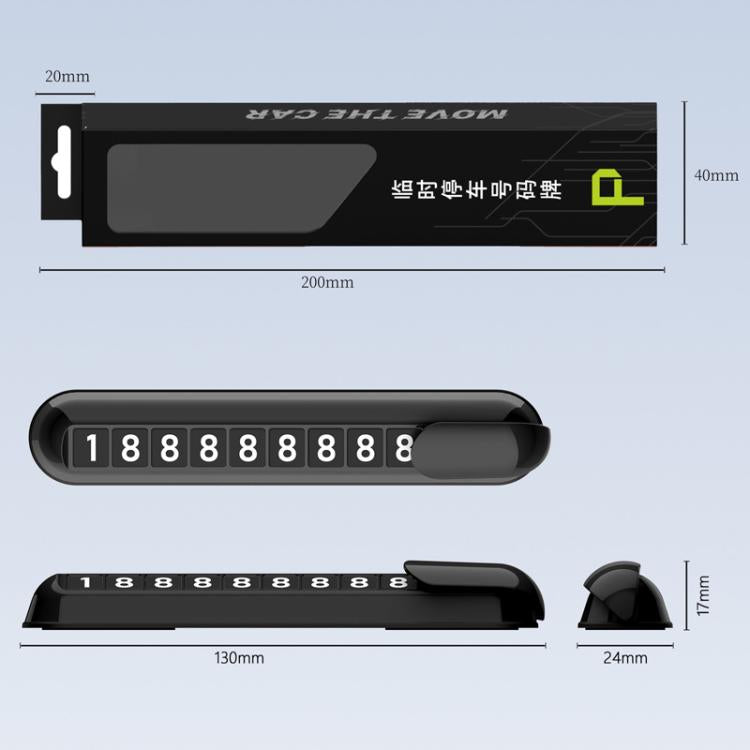 Car Temporary Parking License Plate Luminous Hidden Parking Phone Number Plate