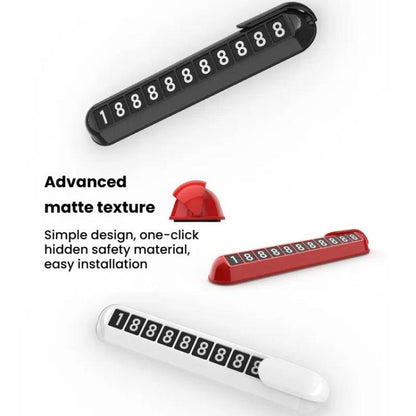 Car Temporary Parking License Plate Luminous Hidden Parking Phone Number Plate