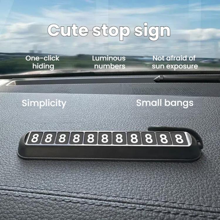 Car Temporary Parking License Plate Luminous Hidden Parking Phone Number Plate
