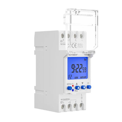 16A 2-Way Dual-Channel Second Control 7-Day Timing Switch Module DIN Mounted Timer, SINOTIMER  TM922-4 12V