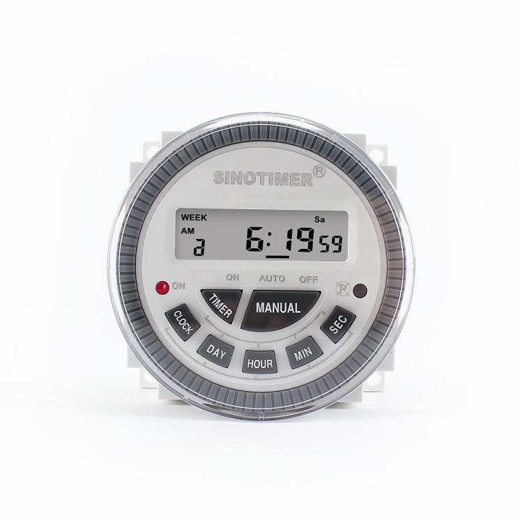 10A Digital 7-Day Timer Switch Second Control Timer, SINOTIMER TM-619sH-4 12VDC