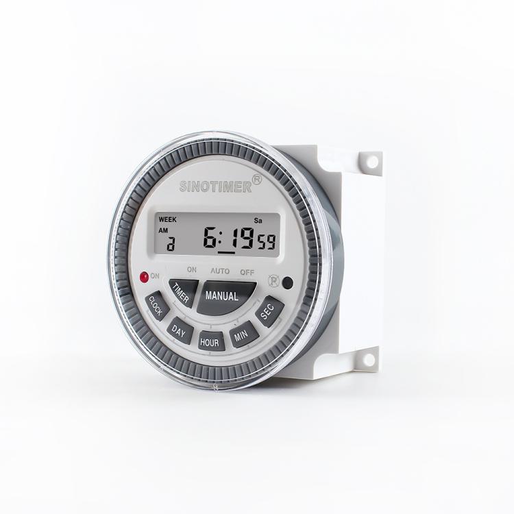 10A Digital 7-Day Timer Switch Second Control Timer, SINOTIMER TM-619sH-4 12VDC