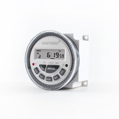 10A Digital 7-Day Timer Switch Second Control Timer, SINOTIMER TM-619sH-4 12VDC