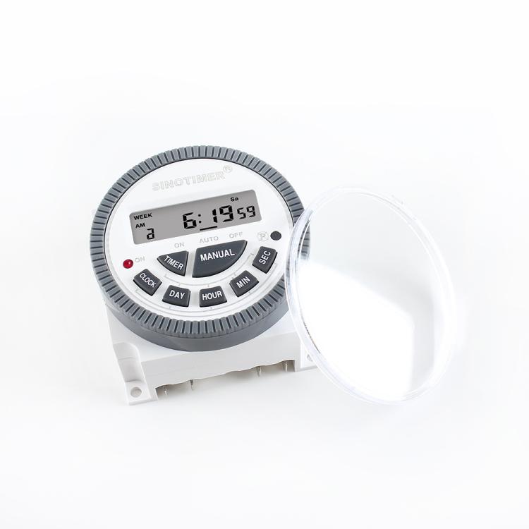 10A Digital 7-Day Timer Switch Second Control Timer, SINOTIMER TM-619sH-4 12VDC
