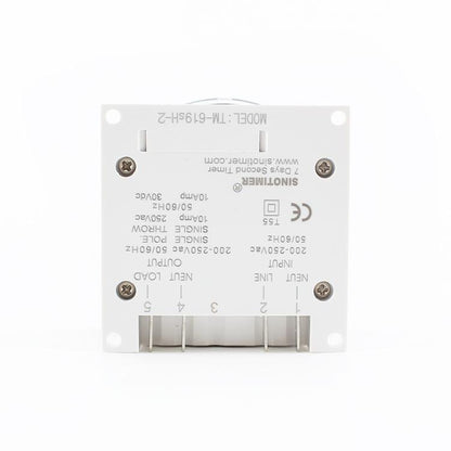 10A Digital 7-Day Timer Switch Second Control Timer, SINOTIMER TM-619sH-4 12VDC
