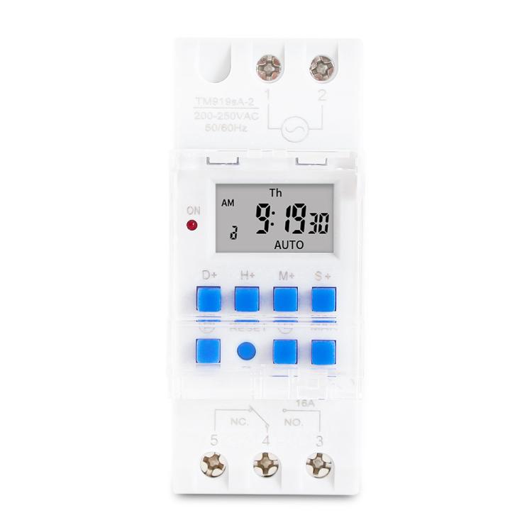 16A  1 Second Interval Programmable Digital Timer Switch 7 Days Auto ON OFF Din Rail Mounted, SINOTIMER TM919sA-2 220VAC, SINOTIMER TM919sA-1 110VAC