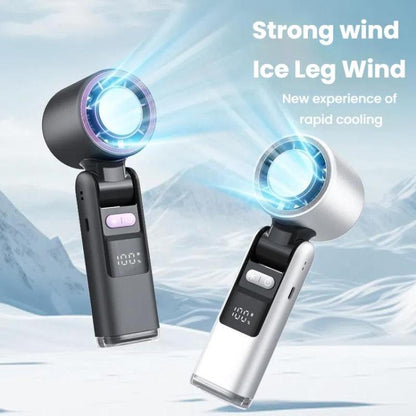100-gear High Speed Handheld Fan Mini USB Rechargeable Foldable Portable Turbo Small Fan With Cooling