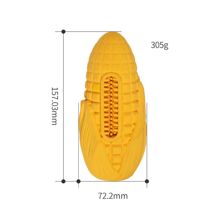 Corn Shaped Bacon Scented Pet Chewable Teething Stick Dog Sounding Toy