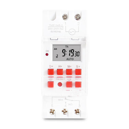 SINOTIMER TM919sB 220V 30A 1 Second Interval 7-Day Programmable Timer Din Rail Mounted