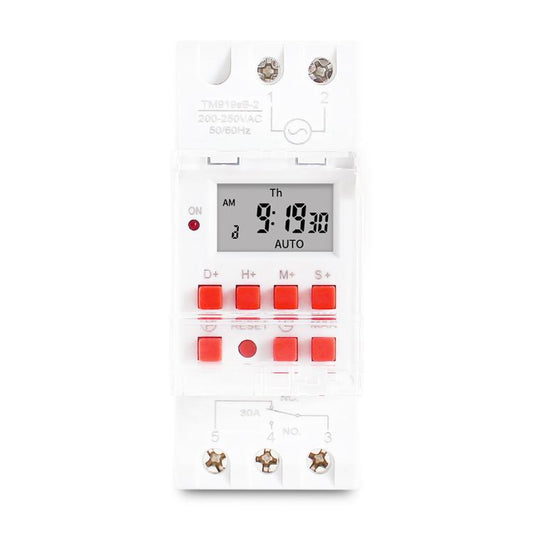 SINOTIMER TM919sB 220V 30A 1 Second Interval 7-Day Programmable Timer Din Rail Mounted