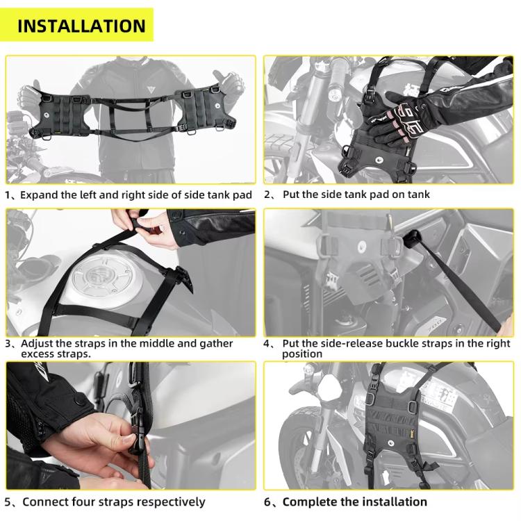 Rhinowalk MTR001B Outdoor Riding Motorcycle Fuel Tank Double-side Storage Hanging Bags