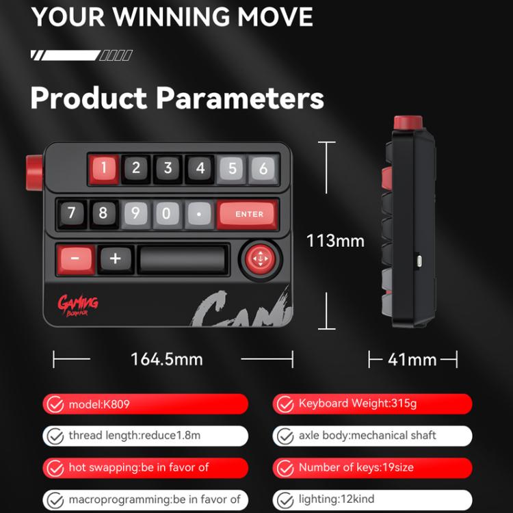 MKESPN RGB Hot Swap Wired Mechanical Keyboard Rocker Knob Programming Macro Custom Gaming Keyboard