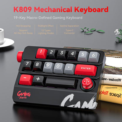 MKESPN RGB Hot Swap Wired Mechanical Keyboard Rocker Knob Programming Macro Custom Gaming Keyboard