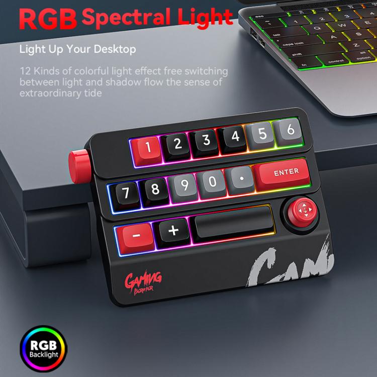 MKESPN RGB Hot Swap Wired Mechanical Keyboard Rocker Knob Programming Macro Custom Gaming Keyboard