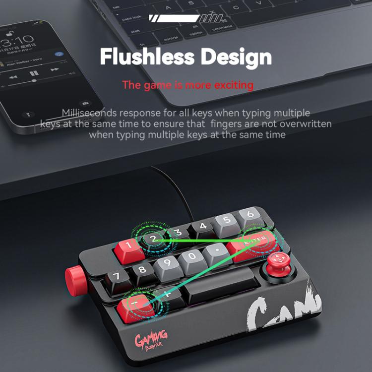 MKESPN RGB Hot Swap Wired Mechanical Keyboard Rocker Knob Programming Macro Custom Gaming Keyboard