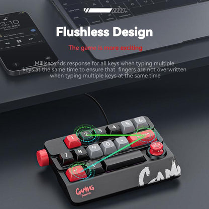 MKESPN RGB Hot Swap Wired Mechanical Keyboard Rocker Knob Programming Macro Custom Gaming Keyboard