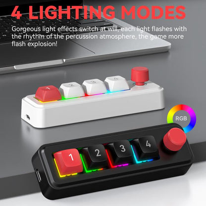 MKESPN 4-Key Macro Programmable Mechanical Gaming Keyboard With Dual USB-C Ports Hot-Swappable RGB Backlit, 816B Black, 816B White, 816A Black, 816A White