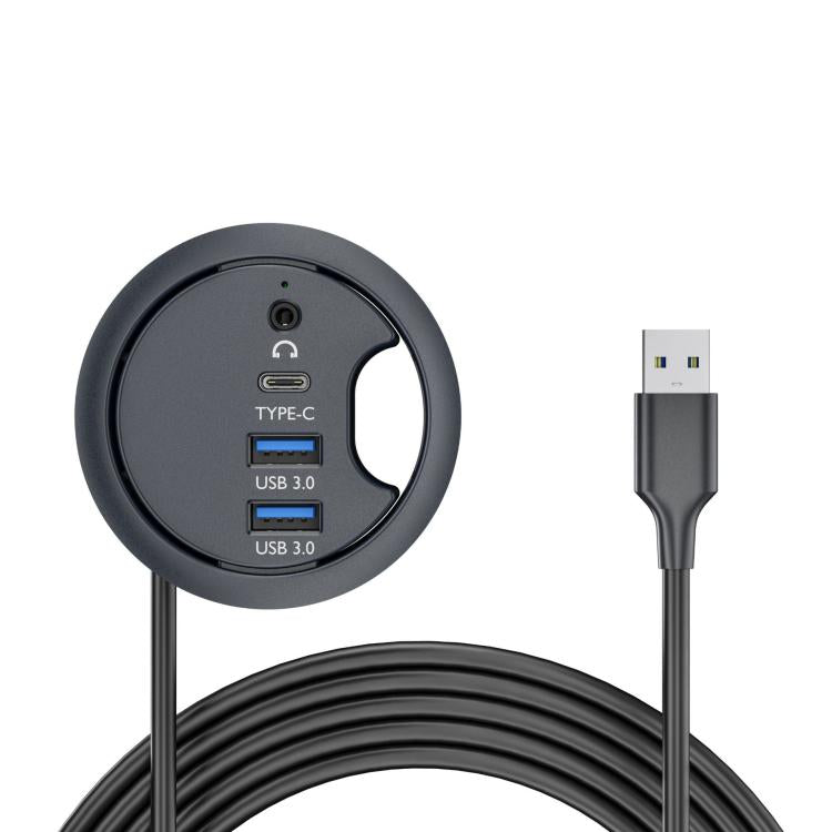 Desk Grommet Splitter HUB Dock Station, Cable Length 1.2m, 4 x USB3.0, 3 x USB3.0+TF+SD, 3xUSB3.0+3.5mm, 2xUSB3.0+USB-C+3.5mm, 2xUSB3.0+USB-C+SD/MMC