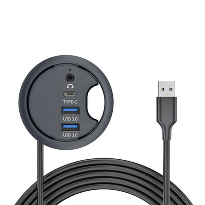 Desk Grommet Splitter HUB Dock Station, Cable Length 1.2m, 4 x USB3.0, 3 x USB3.0+TF+SD, 3xUSB3.0+3.5mm, 2xUSB3.0+USB-C+3.5mm, 2xUSB3.0+USB-C+SD/MMC