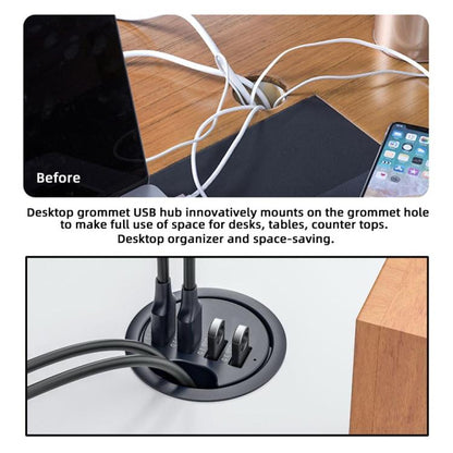Desk Grommet Splitter HUB Dock Station, Cable Length 1.2m, 4 x USB3.0, 3 x USB3.0+TF+SD, 3xUSB3.0+3.5mm, 2xUSB3.0+USB-C+3.5mm, 2xUSB3.0+USB-C+SD/MMC