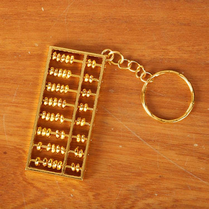Zinc Alloy Gold Plated Daily Charm Abacus Keychain, 4cm With Pen, 6cm With Keychain, 9cm with Keychain
