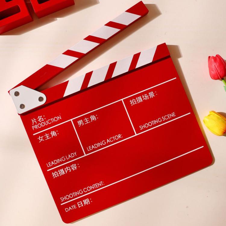 Wooden Director Board Shooting Video Movie City Scene Record Board Photography Props, Large Red, Small P Black, Small P White, Small U Black, With Chinese Small White, With Chinese Small Black, Large U Black, Large P Black, Large U White...