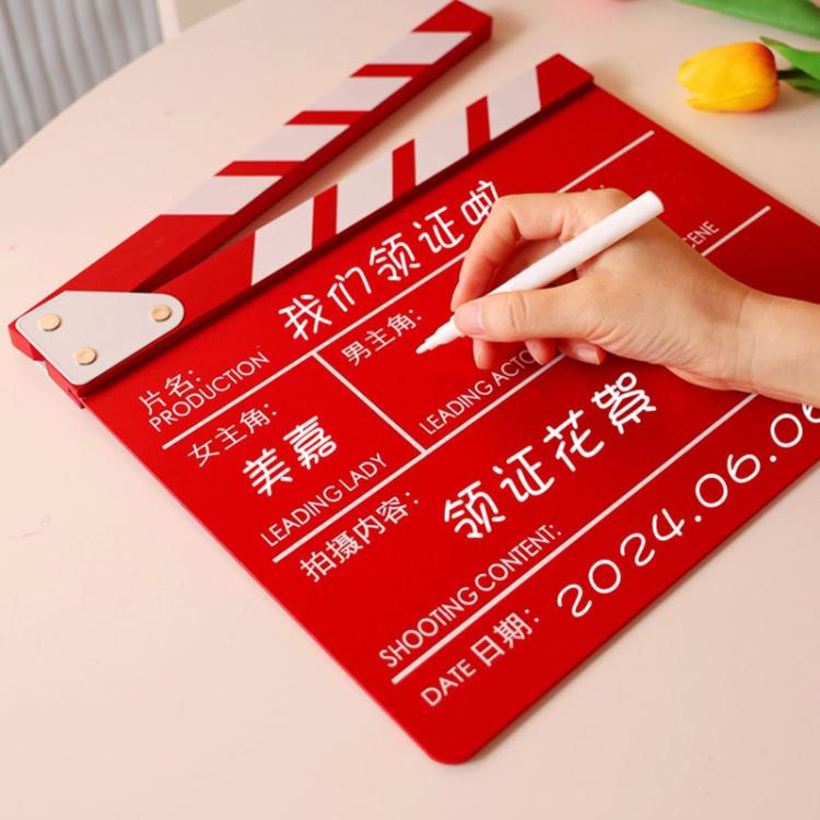 Wooden Director Board Shooting Video Movie City Scene Record Board Photography Props, Large Red, Small P Black, Small P White, Small U Black, With Chinese Small White, With Chinese Small Black, Large U Black, Large P Black, Large U White...