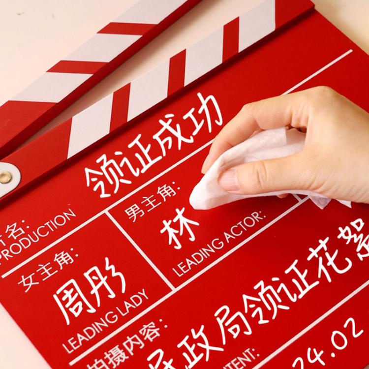 Wooden Director Board Shooting Video Movie City Scene Record Board Photography Props, Large Red, Small P Black, Small P White, Small U Black, With Chinese Small White, With Chinese Small Black, Large U Black, Large P Black, Large U White...