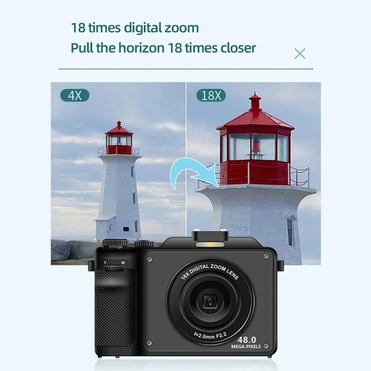 FSD-X9 3.0-Inch 4K HD 18X Zoom Selfie WIFI Electronic Image Stabilization Digital Camera, FSD-X9 (Black)