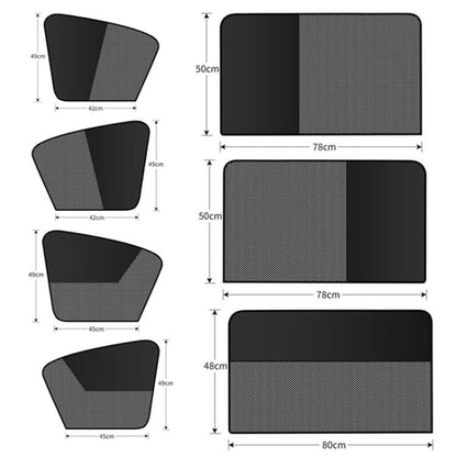 Universal Magnetic Car Sunshade Double Splicing Design Breathable Car Curtains, Vertical Splicing Driver, Vertical Splicing Passenger, Vertical Splicing Left Rear, Vertical Splicing Right Rear, Horizontal Splicing Driver, Horizontal Splicing Passenger