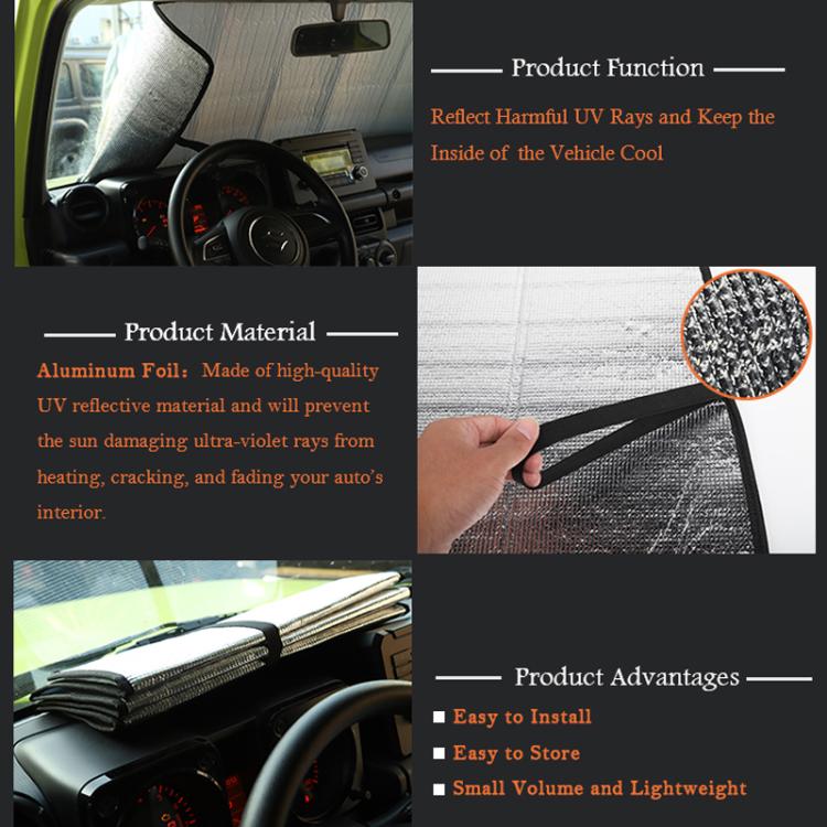 For Suzuki Jimny2019+ Automobile Windshield Sunshade Interior Modification Heat Insulation Sun Visor, 122 x 45cm