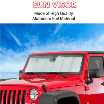 For Jeep 2007-2017 Wrangler JK Car Front Windshield Sunshade, 51.9 x 16.1inch